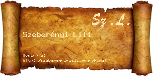 Szeberényi Lili névjegykártya