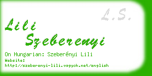 lili szeberenyi business card
